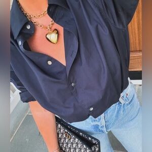 Golden Big Puff Heart chain.